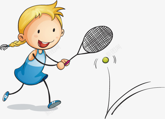 体育运动卡通png免抠素材_88icon https://88icon.com 体育运动 卡通 卡通人物 小女孩 插图 网球