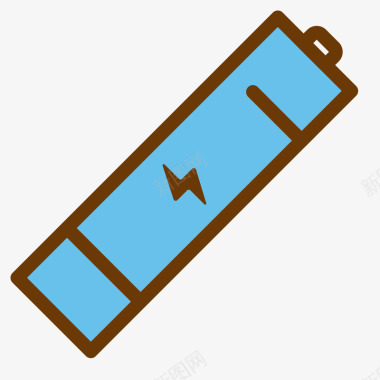 科技蓝色背景蓝色手绘电池卡通图标矢量图图标