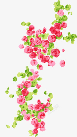 手绘粉色鲜艳花朵植物素材