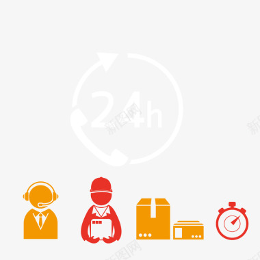 24节气背景24小时客服服务图标图标