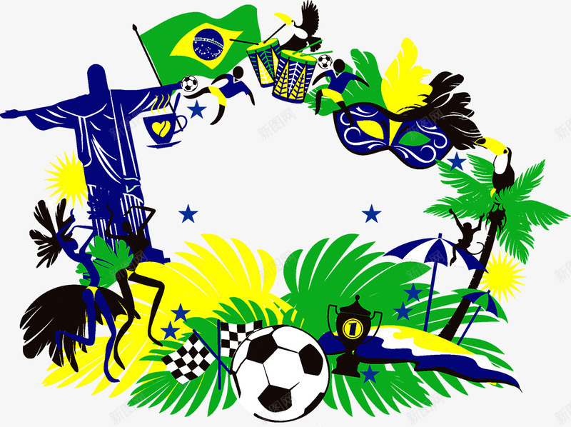 里约奥运会边框png免抠素材_88icon https://88icon.com 2016 RIO 体育 奥运会 足球 边框 运动 里约