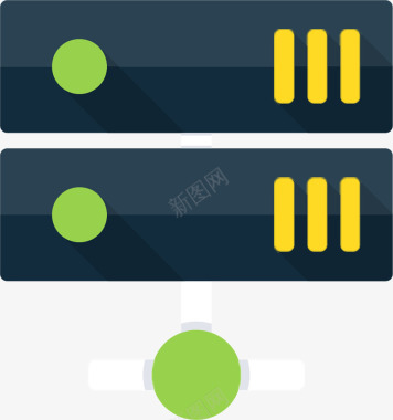 云加锁云服务器GreenFlaticons图标图标
