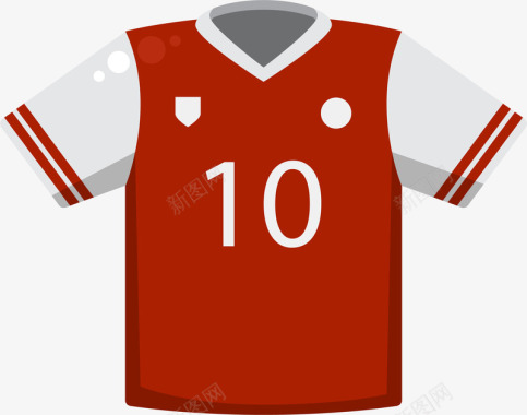 卡通红色足球服图标UI矢量图图标