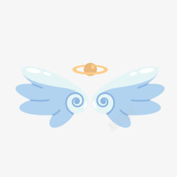 可爱蓝色天使翅膀素材