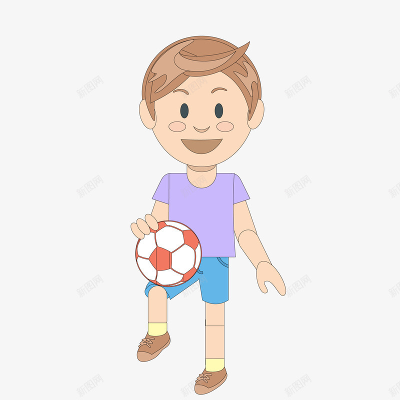 卡通踢足球的男孩矢量图ai免抠素材_88icon https://88icon.com 人物设计 提足球 校园运动会 比赛 男孩 矢量图