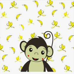 香蕉猴子背景素材