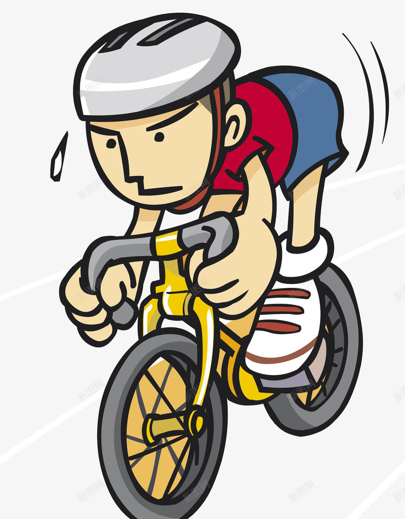 骑车的男孩png免抠素材_88icon https://88icon.com 单车 手绘卡通 比赛 流汗 运动 运动员 速度 骑行