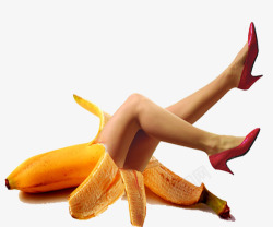 香蕉女腿素材