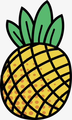 菠萝贴纸黄色菠萝贴纸高清图片