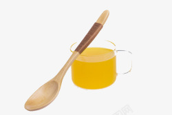 蜂蜜水木勺素材