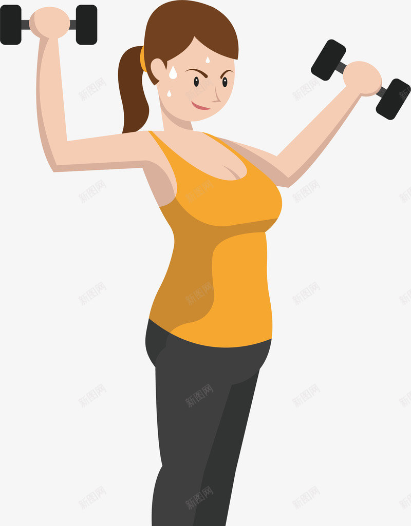 手绘卡通女性美体塑形png免抠素材_88icon https://88icon.com 健美 塑身 女性美体 矢量举重 矢量体育锻炼 矢量健身 矢量哑铃 美体塑形