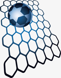 蓝色足球网体育运动人物足球矢量图素材