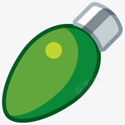 绿色椭圆形小灯泡图标图标