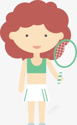 运动网球青年矢量图素材