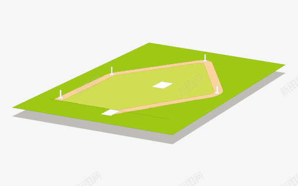 绿色棒球体育比赛场地图标图标