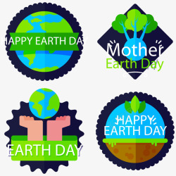 地球日快乐快乐的地球日贴纸矢量图高清图片
