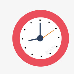 红白色悬挂的日用时钟矢量图素材