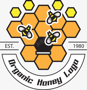 蜜蜂蜂蜜扁平化精美图标矢量图图标