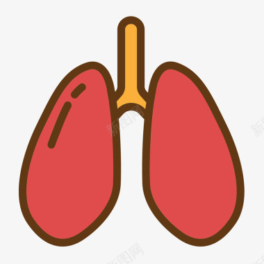 红色手绘肝脏人体器官图标矢量图图标