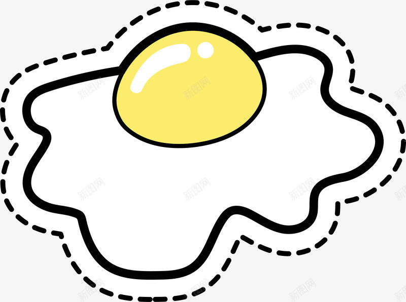 可爱装饰煎蛋png免抠素材_88icon https://88icon.com 儿童 卡通可爱 煎蛋 矢量图案 贴纸 鸡蛋