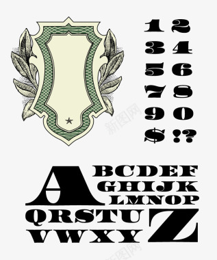 大徽章钞票装饰元素矢量图图标图标