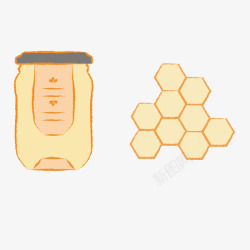 手绘蜂蜜蜂巢素材