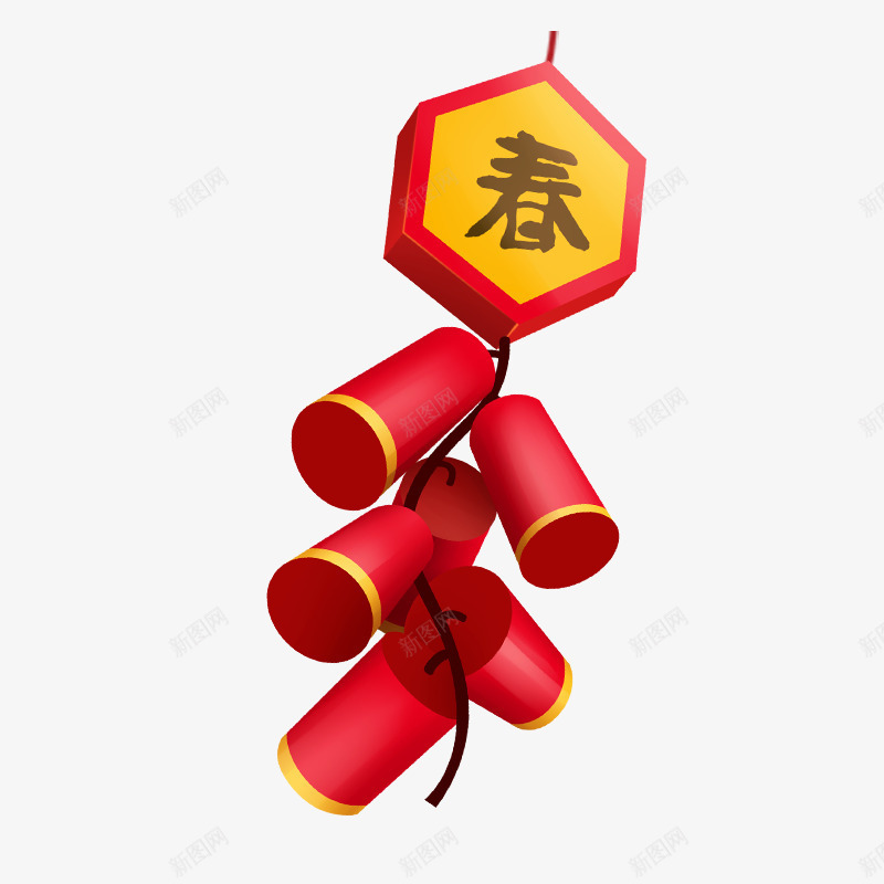 红色鞭炮节日元素psd免抠素材_88icon https://88icon.com 圆形 字体设计 新春快乐 红色 艺术 节日 鞭炮