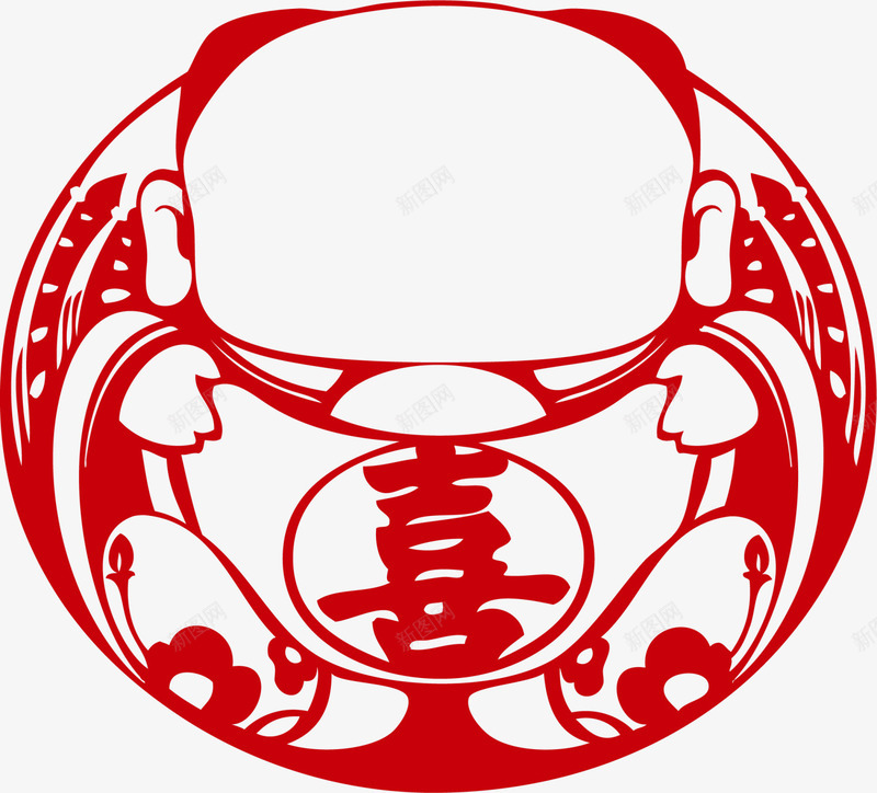 新春送财童子剪纸png免抠素材_88icon https://88icon.com 中国风 喜字 喜庆 新年剪纸 新春剪纸 送财童子剪纸