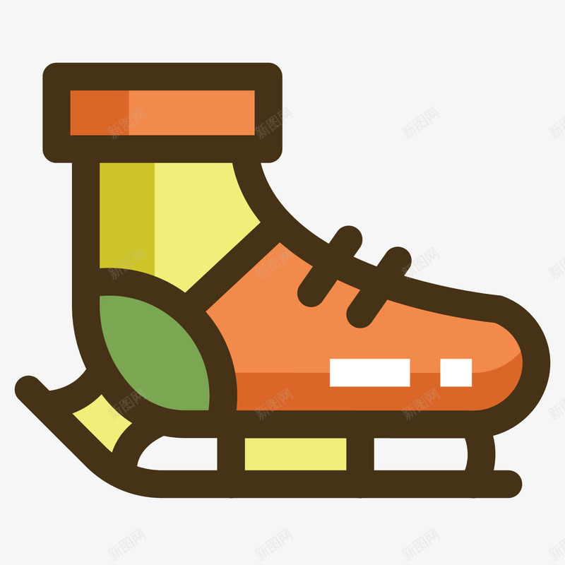 彩色手绘滑冰鞋元素矢量图ai免抠素材_88icon https://88icon.com 体育 卡通插画 彩色 手绘 滑冰鞋 穿着 运动 鞋子 矢量图