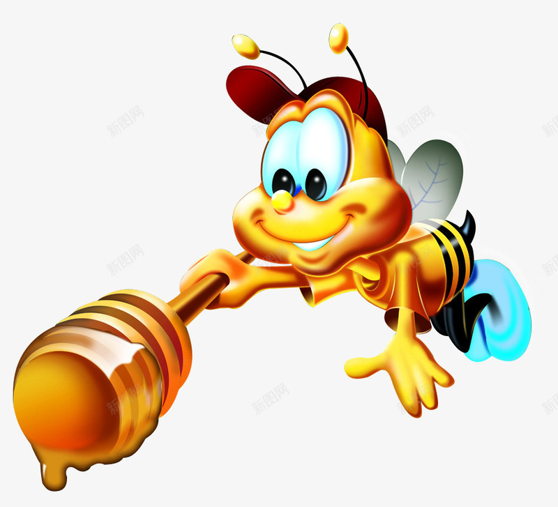 创意扁平合成拿着蜂蜜的小蜜蜂png免抠素材_88icon https://88icon.com 创意 合成 扁平 蜂蜜 蜜蜂 黄色