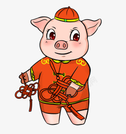 2019猪年中国结恭贺新春素材
