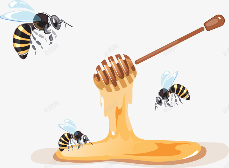 卡通蜂蜜和蜜蜂装饰png免抠素材_88icon https://88icon.com 免抠图 卡通画 抠图 效果 蜂蜜 蜜蜂 装饰 装饰画