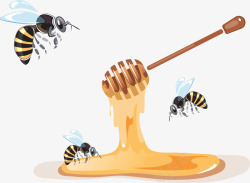 卡通蜂蜜和蜜蜂装饰素材