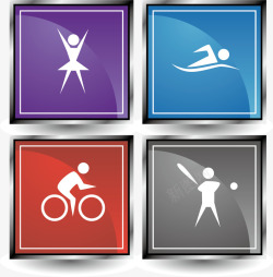 骑行体育项目体育运动标示矢量图高清图片
