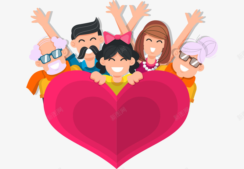 国际家庭日一家人欢乐欢呼合照png免抠素材_88icon https://88icon.com 一家人 合照 国际家庭日 欢乐 欢呼 爱心插图