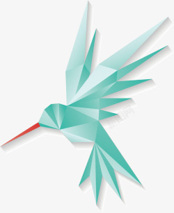 折纸蓝色啄木鸟素材