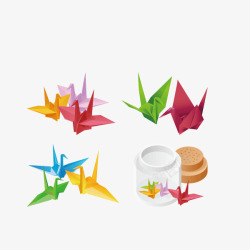 纸鹤折纸鹤装饰图案祝福素材