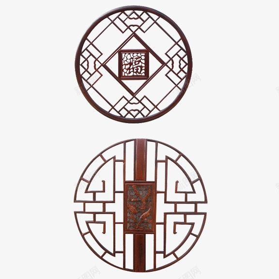 传统古建筑装饰png免抠素材_88icon https://88icon.com 古建筑 圆形 装饰 褐色 镂空 雕刻