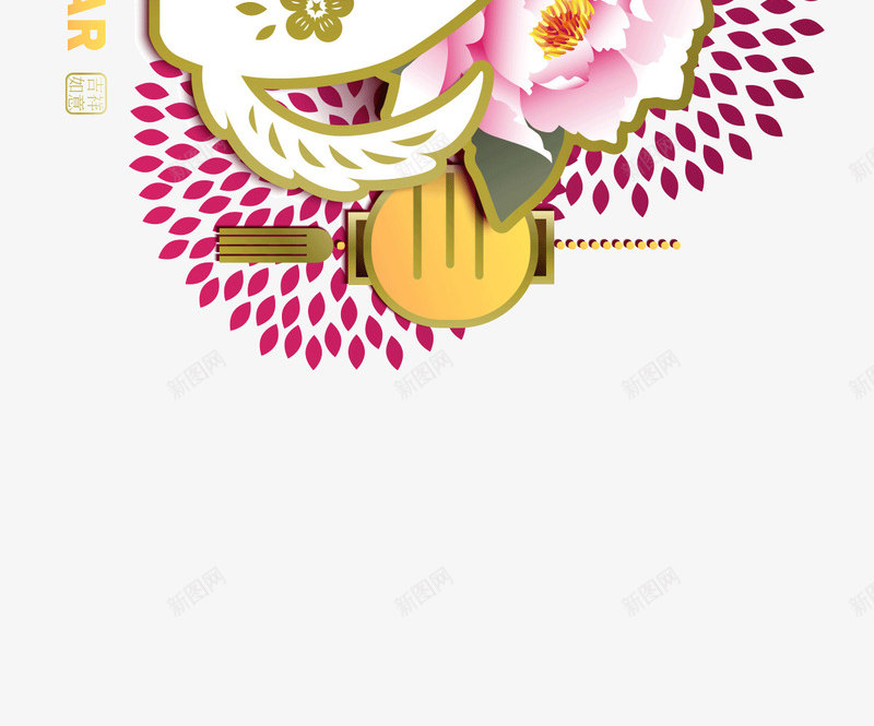 卡通手绘新春春节png免抠素材_88icon https://88icon.com 卡通手绘 可爱的小狗 新春 春节 灯笼 花朵