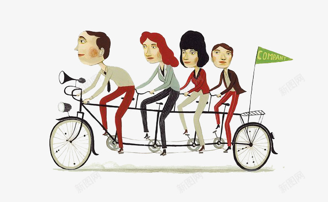 卡通一家人骑自行车png免抠素材_88icon https://88icon.com 家庭 旅游 自行车 运动