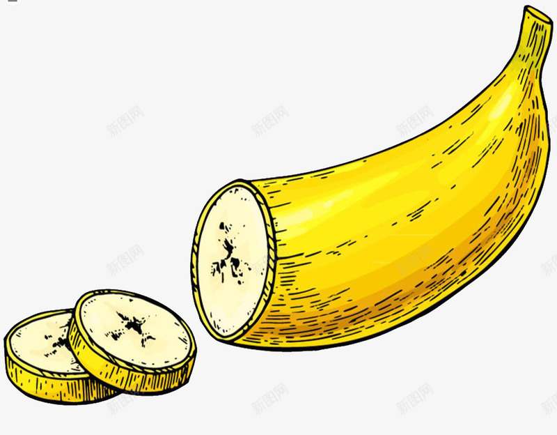 手绘切片香蕉psd免抠素材_88icon https://88icon.com 切片 手绘 手绘切片香蕉 手绘切片香蕉PNG 水果 香蕉