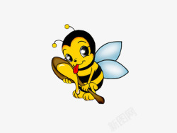 吃蜂蜜的卡通形象小蜜蜂素材