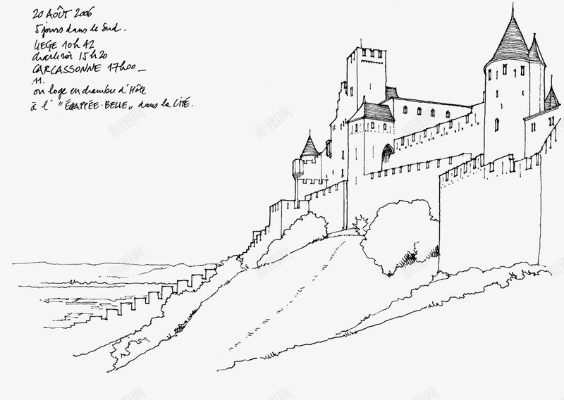 手绘风景线稿png免抠素材_88icon https://88icon.com 卡通风景 场景 线描风景 线稿 风景手绘 风景线稿