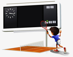 羽毛球竞技卡通运动记分板高清图片