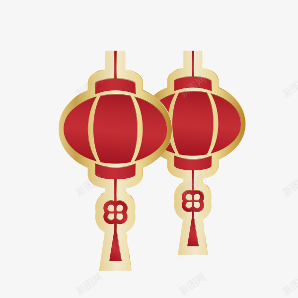 卡通红色灯笼png免抠素材_88icon https://88icon.com 2018狗年 中国风 传统 灯笼贴纸 矢量图案 红色