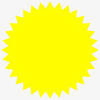 黄色太阳形状贴纸卡通效果素材