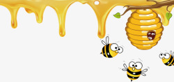 卡通蜜蜂和蜂蜜素材