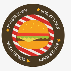 圆形的汉堡标签矢量图素材
