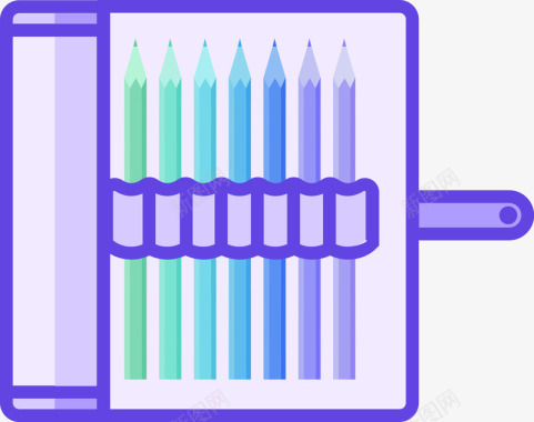 画室紫色手绘圆角画室工具元素矢量图图标图标
