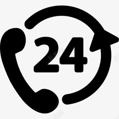 服务24小时电话服务图标图标